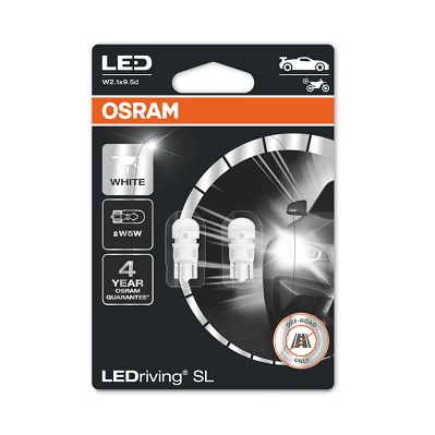 15619142 SET 2 BECURI AUXILIARE CU LED 12V (W5W) WHITE 6000K BLI OSRAM - imagine 1