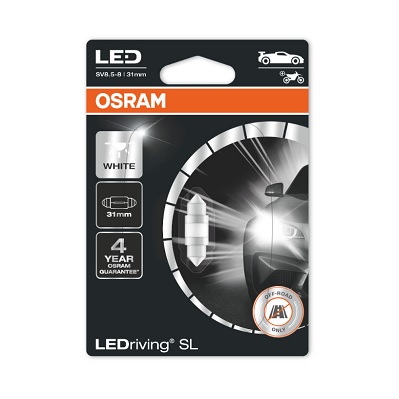 15985689 BEC AUXILIAR CU LED 12V (C5W 31mm) WHITE 6000K BLI 1 BUC OSRAM - imagine 1