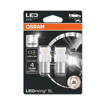 15985720 SET 2 BECURI AUXILIARE CU LED 12V (P21/5W) WHITE 6000K BLI OSRAM - imagine 1