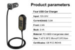 INCARCATOR AUTO 4XUSB 5.8A (2.4A FATA SI 3.4A SPATE) CU EXTENSIE 1.4M - imagine 7