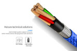 CABLU DATE INCARCARE 3IN1 FAST CHARGE 3.0 USB LA MICRO USB/TYPE-C/LIGHTNING 1.5M 3A NEGRU - imagine 6