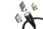 CABLU DATE INCARCARE 3IN1 FAST CHARGE 3.0 USB LA MICRO USB/TYPE-C/LIGHTNING 1.5M 3A NEGRU - imagine 3