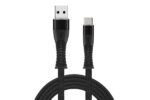 CABLU DATE INCARCARE FISH USB LA TYPE-C 1M 2.4A NEGRU - imagine 3