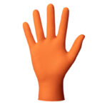 MANUSI DIN NITRIL CULOARE ORANGE STRUCTURA DIAMANTATA L SET 50BUC