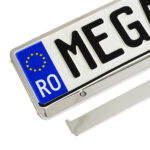SUPORT NUMAR INMATRICULARE MEGA DRIVE METALIZAT SILVER 1 BUC - imagine 5