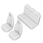 SET HUSE SCAUN UMBRELLA PENTRU DACIA LOGAN MCV 5 LOCURI 2004-2012 (BANCHETA FRACTIONATA) CU TETIERE SPATE IN FORMA DE L - imagine 2