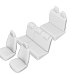 SET HUSE SCAUN UMBRELLA PENTRU DACIA LOGAN MCV 7 LOCURI 2004-2012 (BANCHETA FRACTIONATA) TIP 2 CU TETIERE IN FORMA DE L