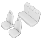 SET HUSE SCAUN UMBRELLA PENTRU DACIA DUSTER 2018- (CU COTIERA SOFER. BANCHETA FRACTIONATA) CU TETIERE SPATE IN FORMA DE L - imagine 5