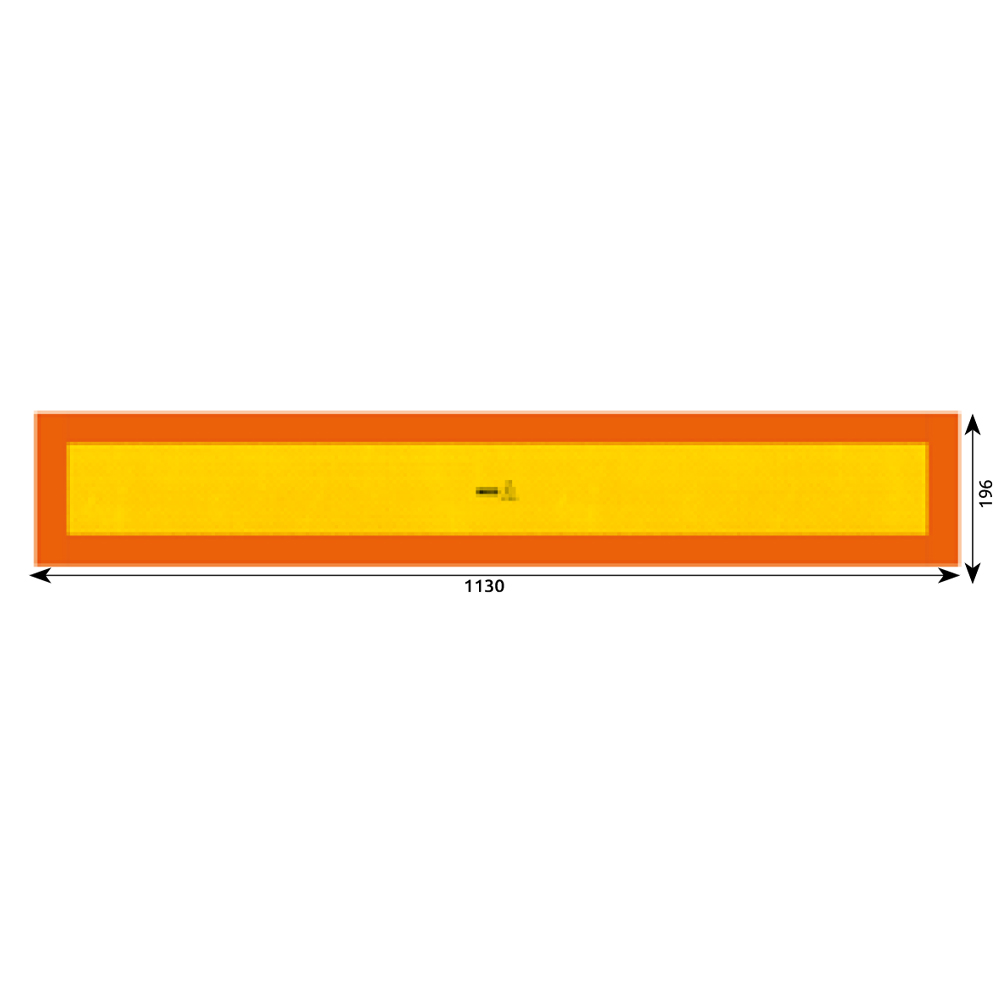 2648949-1 PLACA REFLECTORIZANTA GALBEN/ROSU FLUORESCENT 1130X196 MM HICO - imagine 1