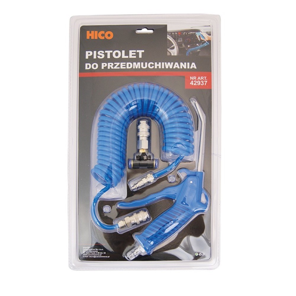 2648971-1 PISTOL AER PENTRU CURATAREA CABINEI ALBASTRU DIAMETRU 6MM HICO - imagine 1