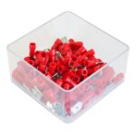 SET 100 PAPUCI ELECTRICI TERMINALI IZOLATI ROSII TATA 4.7X0.8MM - imagine 2