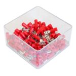 SET 100 PAPUCI ELECTRICI TERMINALI IZOLATI ROSII MAMA 4.7X0.8MM - imagine 2