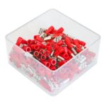 SET 100 PAPUCI ELECTRICI TERMINALI IZOLATI ROSII MAMA 6.3X0.8MM - imagine 2
