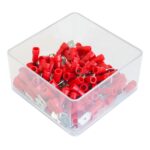 SET 100 PAPUCI ELECTRICI TERMINALI IZOLATI ROSII TATA 6.3X0.8MM - imagine 2