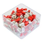 SET 100 PAPUCI ELECTRICI TERMINALI IZOLATI ROSII MAMA/TATA 6.3X0.8MM - imagine 3