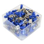 SET 100 PAPUCI ELECTRICI TERMINALI IZOLATI ALBASTR MAMA/TATA 6.3X0.8MM - imagine 3