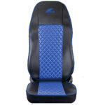 SET HUSE SCAUN TRUCK UMBRELLA PENTRU SCANIA SERIA R 2006-2020 PIELE ECOLOGICA - NEGRU+ALBASTRU - imagine 3