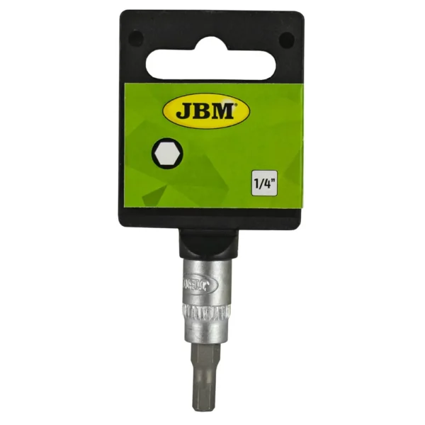 BITI CU TUBULARA CU ACTIONARE 1/4 ' IMBUS HEXAGONAL 4MM SATINAT - JBM