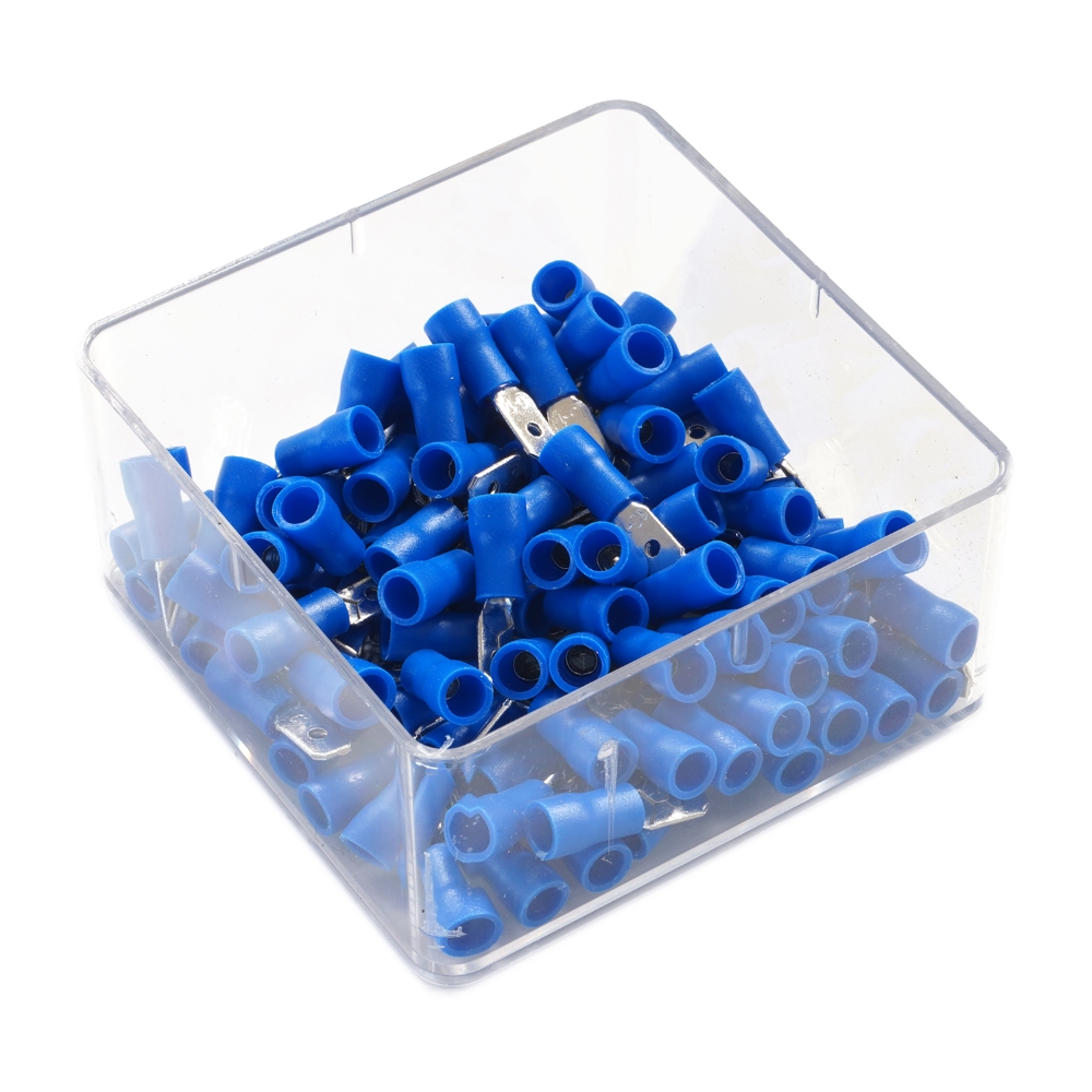 2653748 SET 100 PAPUCI ELECTRICI TERMINALI IZOLATI ALBASTRI TATA 4.7X0.8MM - imagine 1
