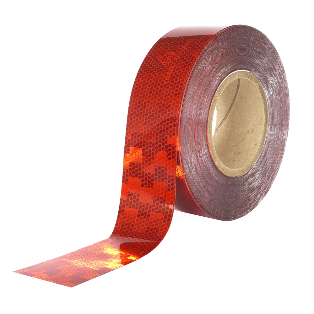 2656997-2 BANDA REFLECTORIZANTA AVERY ROSU 50.8MMX50M ECE 104 - imagine 1