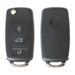 CARCASA CHEIE CONTACT PENTRU VOLKSWAGEN JETTA / PASSAT (B5-B6-B7) / POLO / SCIROCCO / TIGUAN, 3 BUTOANE, CU CHEIE - imagine 2