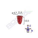 CLIPS FIXARE PENTRU MERCEDES 11.4X13.5MM - ROSU SET 25 BUC - imagine 2