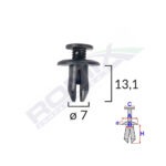 CLIPS FIXARE PENTRU MAZDA/SUZUKI 7X13.1MM - NEGRU SET 10 BUC - imagine 2