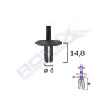 CLIPS FIXARE PENTRU BMW 6X14.8MM - NEGRU SET 10 BUC - imagine 2