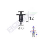 CLIPS FIXARE PENTRU DACIA RENAULT 8X12MM - NEGRU SET 10 BUC - imagine 2