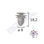 CLIPS TAPITERIE PENTRU HONDA/HYUNDAI/KIA/MAZDA 8X182MM - GRI SET 10 BUC - imagine 2