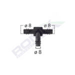 CONECTOR FURTUN TEU UNIVERSAL 8MM - NEGRU SET 5 BUC - imagine 2