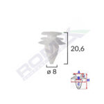 CLIPS TAPITERIE PENTRU BMW 8X20.6MM - ALB SET 10 BUC - imagine 2