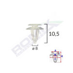 CLIPS TAPITERIE PENTRU FIAT/AUDI 8X10.5MM - ALB SET 10 BUC - imagine 2