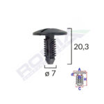 CLIPS FIXARE ELEMENTE ROATA PENTRU CITROEN/PEUGEOT 7X20.3MM - NEGRU SET 10 BUC - imagine 2