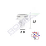 CLIPS TAPITERIE PENTRU SEAT VW 8X18MM - GRI SET 10 BUC - imagine 2