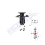CLIPS FIXARE ELEMENTE EXTERIOR PENTRU NISSAN, SUBARU 8X12.5MM NEGRU SET 10BUC - imagine 2