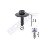 SURUB FIXARE ELEMENTE EXTERIOR PENTRU RENAULT 6X21MM SET 5 BUC - imagine 2