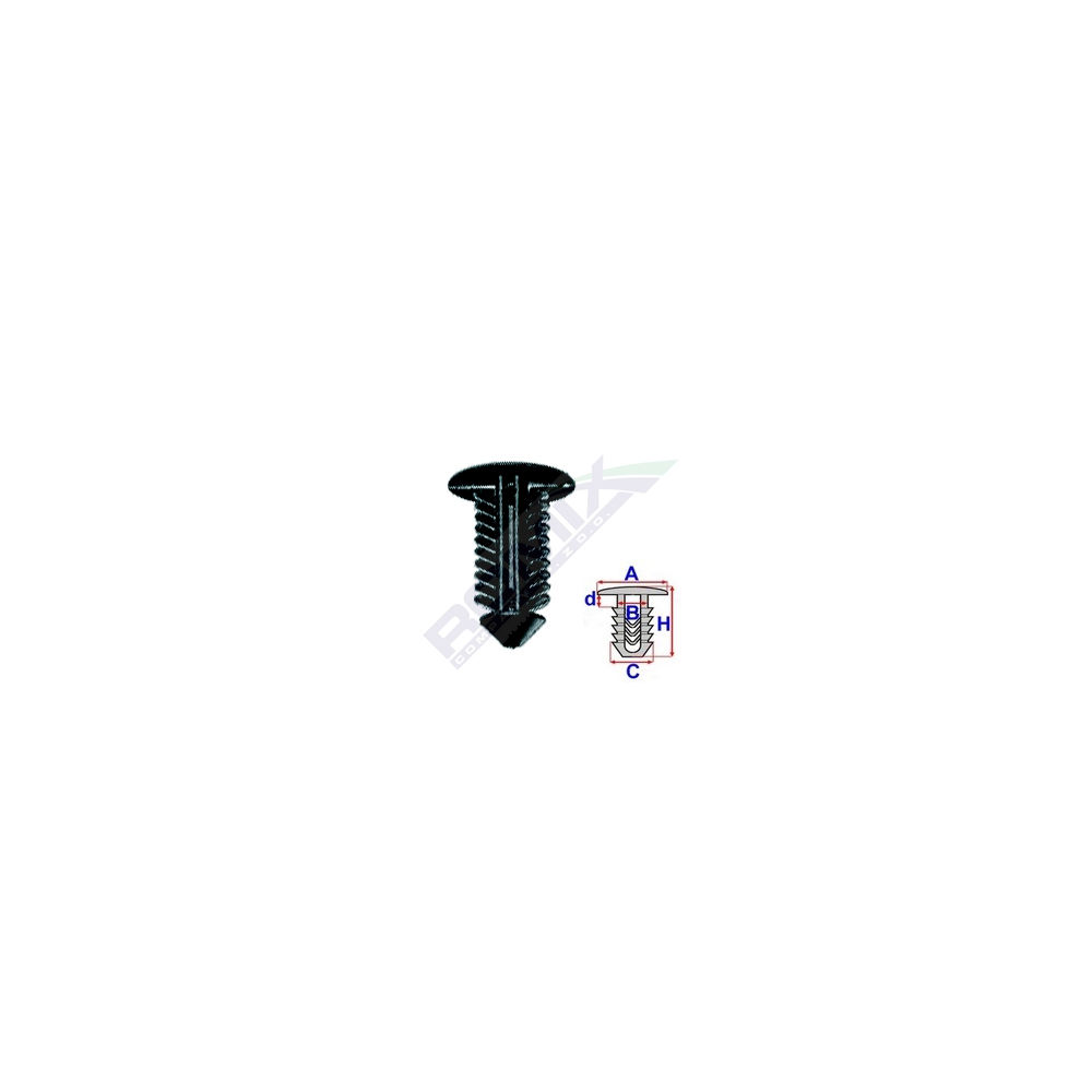 34548 CLIPS TAPITERIE PENTRU RENAULT 8.9X21.2MM - NEGRU SET 10 BUC - imagine 1