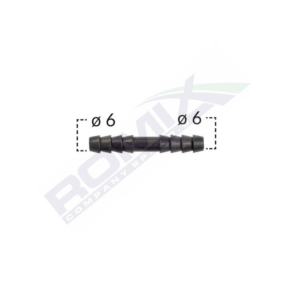 34599 CONECTOR DREPT FURTUN CONDUCTE 6MM - NEGRU SET 10 BUC - imagine 1