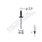 POPNIT UNIVERSAL NEGRU 3.9MM SET 10 BUC