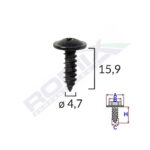 SURUB FIXARE ALFA ROMEO. FIAT. BMW 4.7X15.9MM - NEGRU SET 10BUC - imagine 2