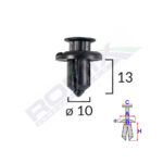 CLIPS FIXARE BARA FATA PENTRU HONDA/MITSUBISHI 10X13MM - NEGRU SET 5 BUC - imagine 2