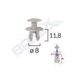 CLIPS FIXARE PENTRU VW 8X11.8MM - GRI SET 10 BUC