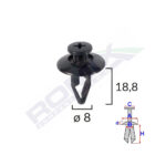 CLIPS FIXARE PENTRU KIA/MAZDA/MITSUBISHI/NISSAN/KIA 8X18.8MM - NEGRU SET 10 BUC