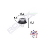 CLIPS FIXARE ELEMENTE EXTERIOR PENTRU FORD TRANSIT 2014 -8.5X17.3MM ALB - SET 10 BUC - imagine 2