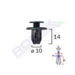 CLIPS FIXARE PENTRU HONDA MINI - NEGRU SET 10 BUC - imagine 2