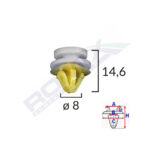 CLIPS TAPITERIE PENTRU LAND ROVER OPEL RENAULT 8X14.6MM - ALB SET 10 BUC - imagine 2