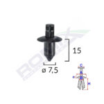 CLIPS FIXARE PENTRU LEXUS/SUZUKI/TOYOTA/VOLVO 7.5X15MM - NEGRU SET 10 BUC - imagine 2