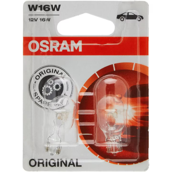 SET 2 BECURI 12V W16W ORIGINAL BLISTER OSRAM