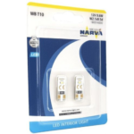 SET 2 BECURI CU LED T10 6000K 12V (W5W) W2.1X9.5D (blister) NARVA